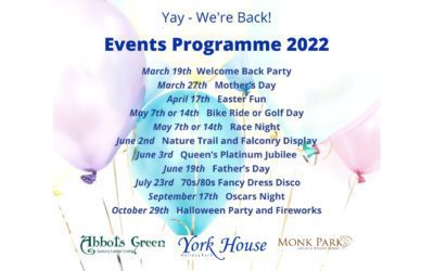Events at York House Holiday Park are back for 2022!