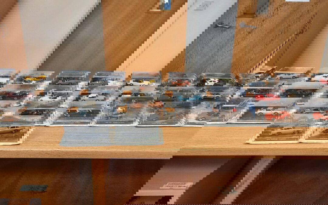 set-of-32-replica-james-bond-toy-cars-found-at-Old-Hall-Holiday-Park-which-has-raised-£1,000-for-Ukraine-after-finding-them-in-charity-collection