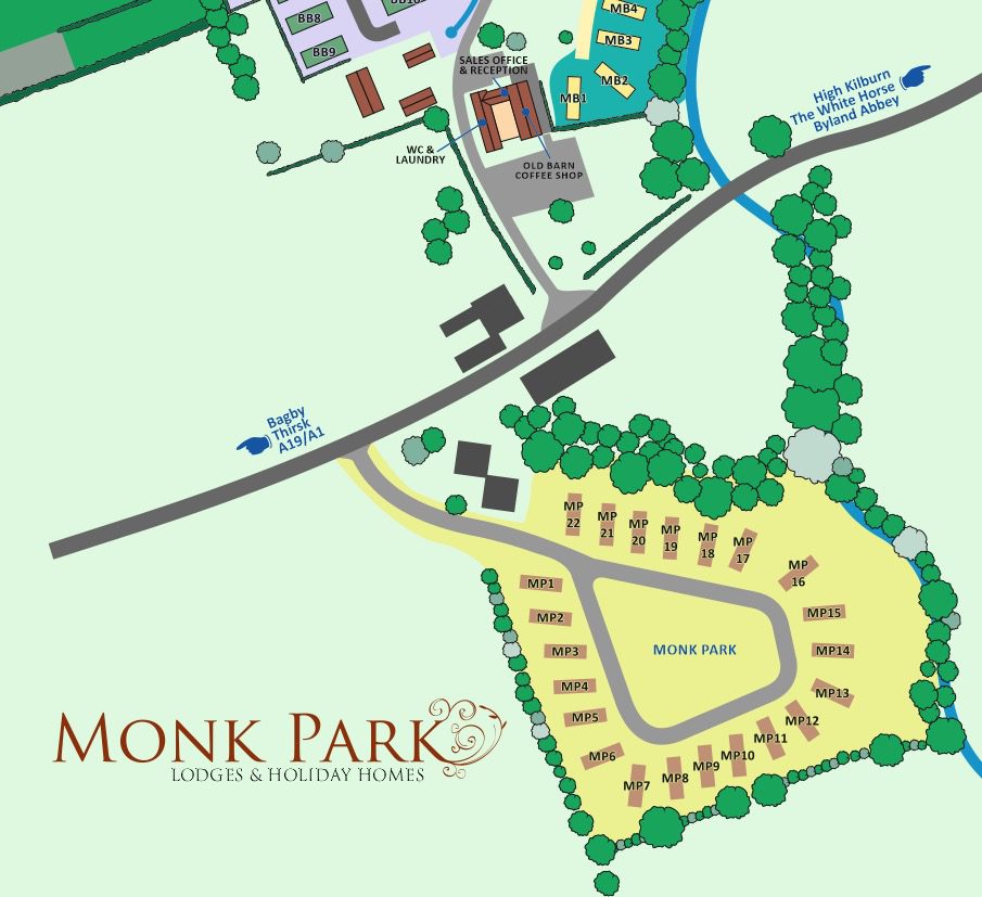 Plan of Monk Park and  your holiday homes near Thirsk