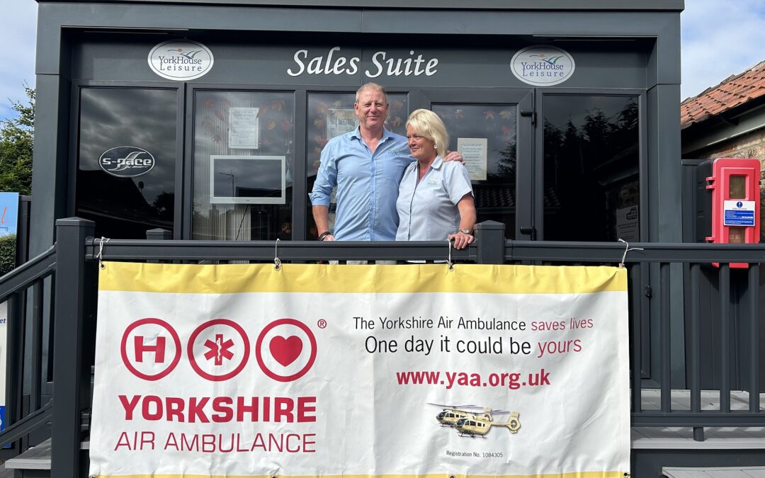 Holiday Park with Yorkshire Air Ambulance banners