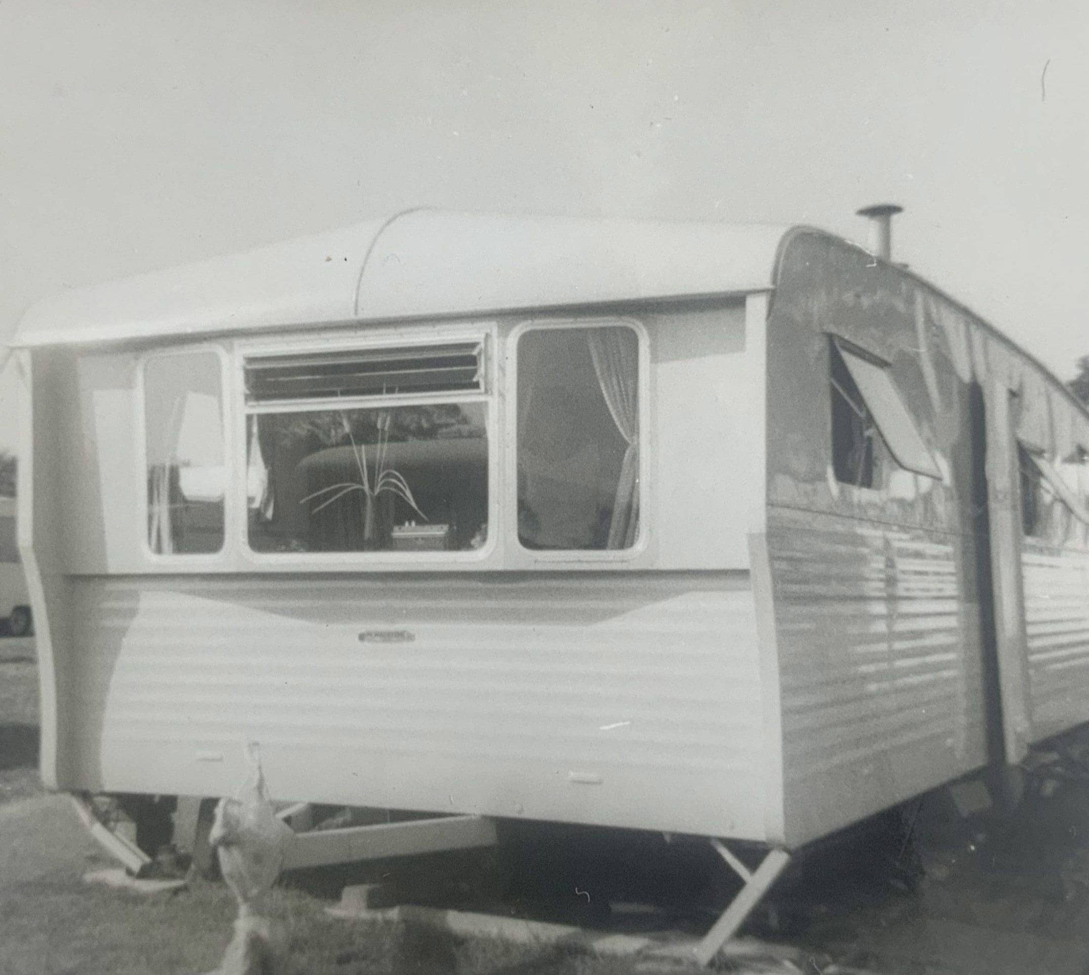 Classic 1960s Pemberton caravan, 26ft long and 9.5ft wide, pictured in the mid 1960s at York House Holiday Park in North Yorkshire
